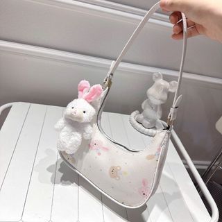 [TẶNG MÓC KHÓA] Túi xách nữ kẹp nách đeo chéo dáng thuyền da in họa tiết tặng kèm thỏ bông K776