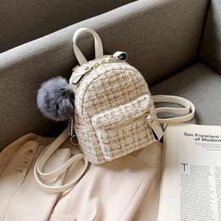 Ba lô đi chơi, balo mini nữ vải dạ đẹp tặng kèm quả bông xịn xò K315