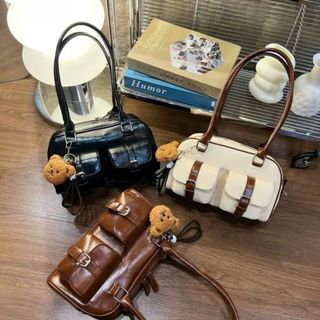 Túi xách nữ, túi đeo chéo hai quai xách tặng kèm móc treo gấu K672