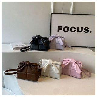 Túi xách nữ kẹp nách đeo chéo phối nơ da trơn trần chỉ K577