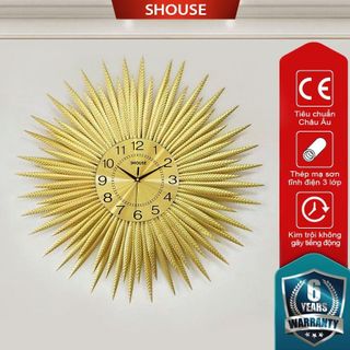 Đồng Hồ Trang Trí Treo Tường Cao Cấp Shouse A63 máy kim trôi không gây tiếng động decor nghệ thuật cho phòng khách