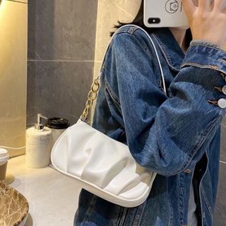 Túi xách nữ kẹp nách đeo chéo da PU xích may rúm thời trang cá tính K50