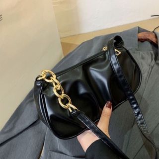 Túi xách nữ kẹp nách đeo chéo da PU xích may rúm thời trang cá tính K50