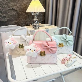 Túi xách nữ kẹp nách đeo chéo đeo vai khóa mèo đính nơ tặng kèm sao bông K770