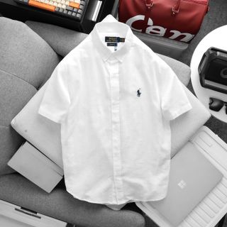 Sơmi Ngắn Tay nam. Chất liệu vải lenin mịn vừa chính phẩm xịn, logo thêu.