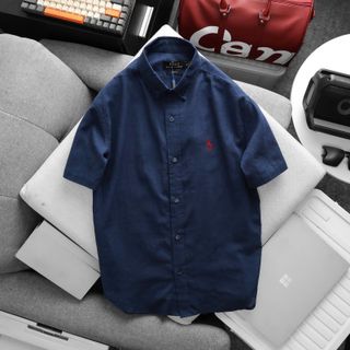 Sơmi Ngắn Tay nam. Chất liệu vải lenin mịn vừa chính phẩm xịn, logo thêu.