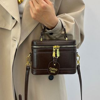 Túi xách nữ kẹp nách đeo chéo dáng hộp da nhăn bóng đựng vừa đt K666