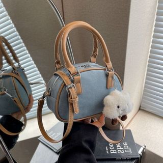 Túi xách nữ, túi đeo chéo dáng bầu 2 quai xách da dệt tặng kèm móc treo K663