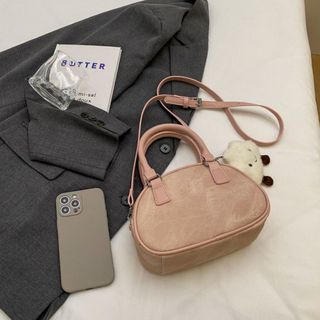 Túi xách nữ, túi đeo chéo dáng bầu 2 quai xách da dệt tặng kèm móc treo K663