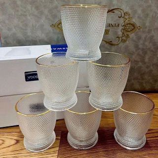 BỘ 6 LY CHẤM BI VIỀN VÀNG 280ML DSKB162-1BR (T8)