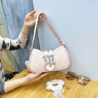 Túi xách nữ kẹp nách đeo chéo kẹp nách chữ M da nhung mềm mại K664