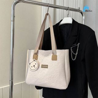 Túi xách nữ kẹp nách đeo chéo công sở họa tiết in chìm gấu đáng yêu K449