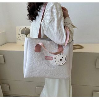 Túi xách nữ kẹp nách đeo chéo công sở họa tiết in chìm gấu đáng yêu K449