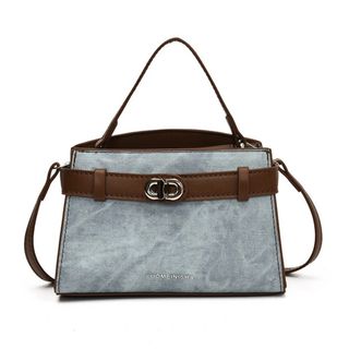 Túi xách nữ, đeo chéo đeo vai da bò loang khóa cài có dây đeo chéo K729