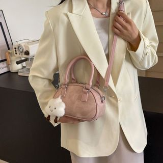 Túi xách nữ kẹp nách đeo chéo dáng bầu 2 quai xách da dệt tặng kèm móc treo K663