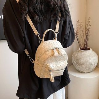 Ba lô đi chơi, balo đi học mini da đan kiểu dáng thời trang K660