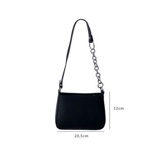 Túi kẹp nách dây da phối xích kèm dây đeo chéo, có ngăn con sz22x15x7cm K52