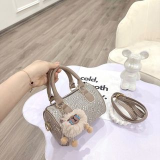 [Tặng móc khóa gấu khóc] Túi xách nữ, đeo chéo đeo vai hai quai họa tiết tặng gấu treo K726