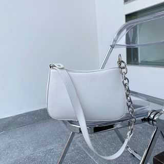 Túi kẹp nách dây da phối xích kèm dây đeo chéo, có ngăn con sz22x15x7cm K52