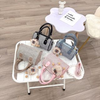 [Tặng móc khóa gấu khóc] Túi xách nữ, đeo chéo đeo vai hai quai họa tiết tặng gấu treo K726