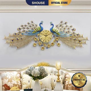 Đồng Hồ Treo Tường Con Chim Công Khổng Tước Kim Trôi A999 Nghệ Thuật Cao Cấp Shouse hiện đại quà tặng tân gia nhà mới