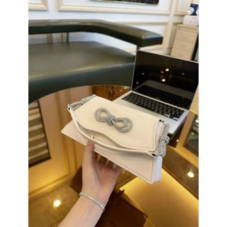 Túi xách nữ kẹp nách đeo chéo da trơn kèm nơ đính đá K451
