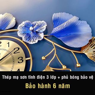 Đồng Hồ Treo Tường Trang Trí Decor Shouse DC22 quartz hoa mai vàng kim trôi hiện đại cỡ lớn