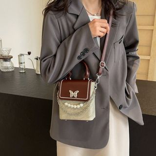 Túi xách nữ, túi đeo chéo đựng điện thoại dáng hộp vải bò mác nơ bươm K626