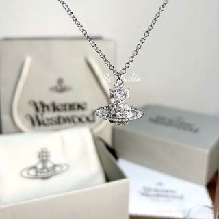 DÂY CHUYỀN SIÊU CẤP VIVIENN MẶT ORB ĐÍNH ĐÁ 3D FULLBOX TÚI