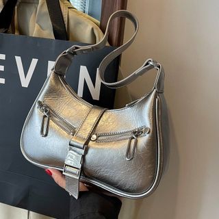 Túi xách nữ kẹp nách đeo chéo dáng thuyền khóa bóp da nhăn bóng K550