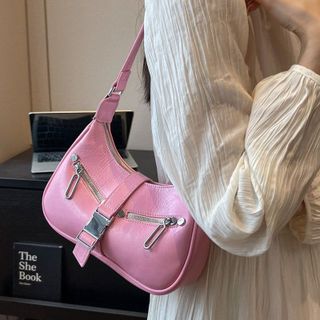 Túi xách nữ kẹp nách đeo chéo dáng thuyền khóa bóp da nhăn bóng K550