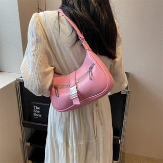 Túi xách nữ kẹp nách đeo chéo dáng thuyền khóa bóp da nhăn bóng K550