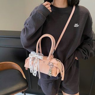 {HÀNG ĐẸP} Túi xách nữ thời trang đeo vai đeo chéo phong cách hàn quốc da nhung kèm charm xinh K820