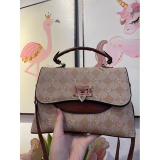 Túi xách nữ kẹp nách đeo chéo khóa gập da gạo sz26 cao cấp K365