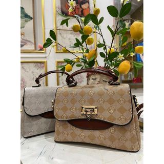 Túi xách nữ kẹp nách đeo chéo khóa gập da gạo sz26 cao cấp K365