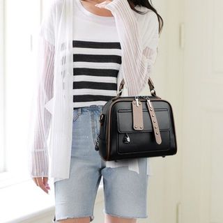 Túi xách nữ kẹp nách đeo chéo da gạo cỡ lớn nhiều ngăn dây đeo bản to K656