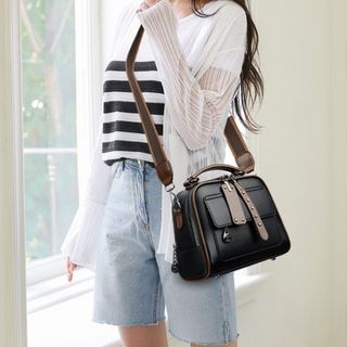 Túi xách nữ kẹp nách đeo chéo da gạo cỡ lớn nhiều ngăn dây đeo bản to K656