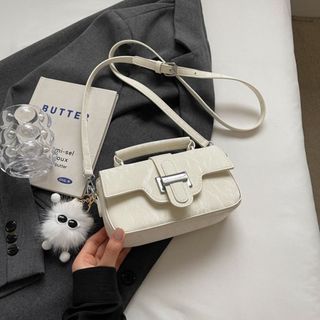 Túi xách nữ, túi đeo chéo khóa H da nhung tặng kèm móc treo quả bông K654