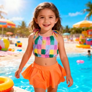 Sét bikini đi biển cho bé gái. Bộ đồ bơi hai mảnh trẻ em.