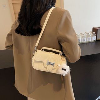 Túi xách nữ, túi đeo chéo khóa H da nhung tặng kèm móc treo quả bông K654