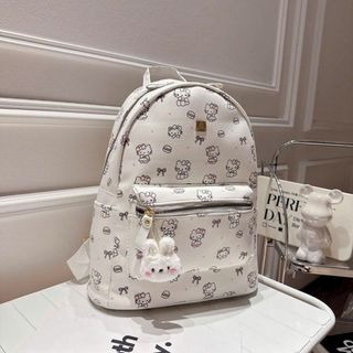 [Tặng thỏ bông] Balô đi học, balo đi chơi size 36 cm da PU in hoạt hình tặng kèm móc khóa thỏ K728