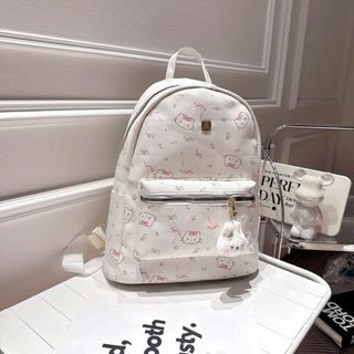 [Tặng thỏ bông] Balô đi học, balo đi chơi size 36 cm da PU in hoạt hình tặng kèm móc khóa thỏ K728