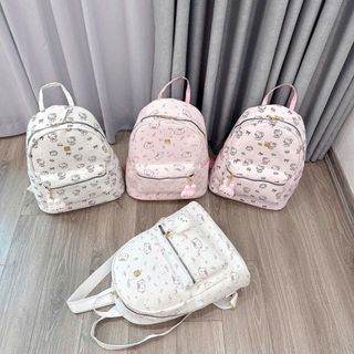 [Tặng thỏ bông] Balô đi học, balo đi chơi size 36 cm da PU in hoạt hình tặng kèm móc khóa thỏ K728