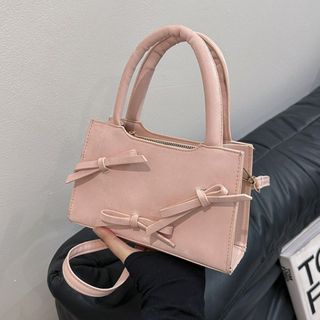 Túi xách nữ, túi đeo chéo hai quai da nhung đính kèm nơ nhỏ K653