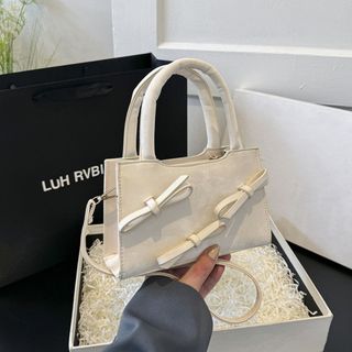 Túi xách nữ, túi đeo chéo hai quai da nhung đính kèm nơ nhỏ K653