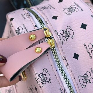 Balo da thời trang quai to có đệm mút đi học, balo đi chơi họa tiết hình gấu from cứng cáp K714