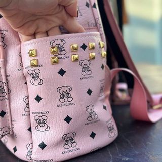 Balo da thời trang quai to có đệm mút đi học, balo đi chơi họa tiết hình gấu from cứng cáp K714