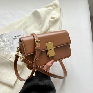 Túi xách nữ kẹp nách đeo chéo khóa vuông da trơn 3 ngăn cao cấp K540