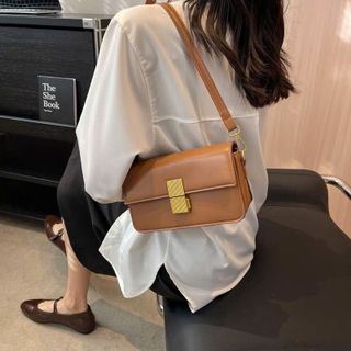 Túi xách nữ kẹp nách đeo chéo khóa vuông da trơn 3 ngăn cao cấp K540