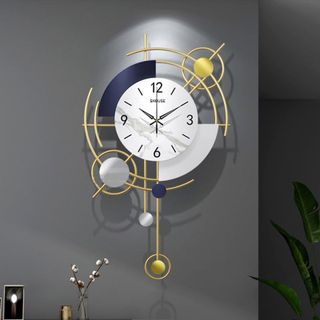 Đồng hồ treo tường A211 Decor hiện đại kim trôi trang trí không gây tiếng động phòng khách chung cư cao cấp